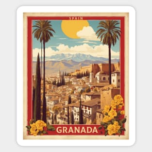 Granada Spain Travel Tourism Retro Vintage Sticker
